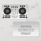 Music Platenspeler Black en Silver White DJ Player Visitekaartje (Voorkant / Achterkant)