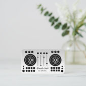 Music Platenspeler Black en Silver White DJ Player Visitekaartje (Staand voorkant)