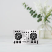Music Platenspeler Silver Black DJ Player Sound Bu Visitekaartje (Staand voorkant)