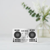 Music Platenspeler Silver Black DJ Player Sound Visitekaartje (Staand voorkant)