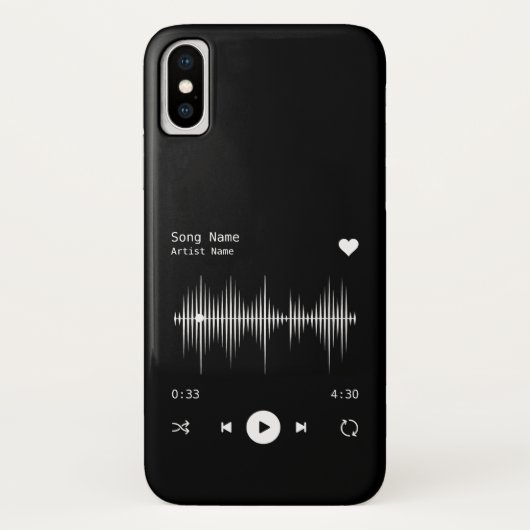 Music Player Artist and Song Personalized Black Case-Mate iPhone Case (Achterkant)