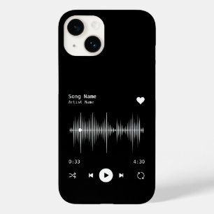 Music Player Artist and Song Personalized Black Case-Mate iPhone 14 Hoesje