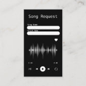 Music Player Black Song Request Card Informatiekaartje (Voorkant)