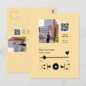 Music player personalized couple love q r code tex briefkaart (Voorkant / Achterkant)