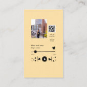 Music player personalized couple love q r code tex informatiekaartje (Achterkant)
