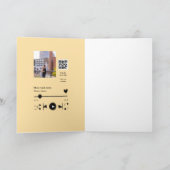 Music player personalized couple love q r code tex kaart (Binnen)