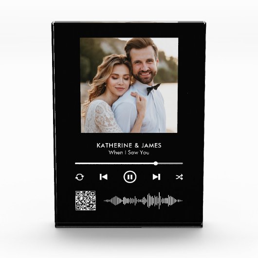 Music Player Photo Lijst met gepersonaliseerde QR- Fotoblokken (Voorkant)