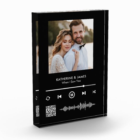 Music Player Photo Lijst met gepersonaliseerde QR- Fotoblokken (Links)