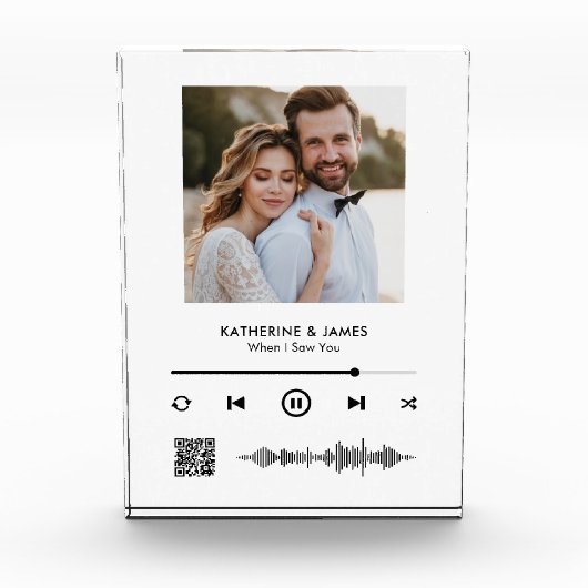 Music Player Photo Lijst met gepersonaliseerde QR- Fotoblokken (Voorkant)