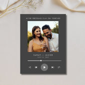 Music Player Photo Wedding Sla de datum op Aankondigingskaart