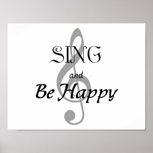Music Poster "SING and Be Happy" (Voorkant)