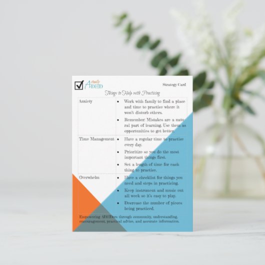 Music Practice Strategy Card (Staand voorkant)