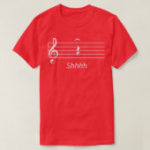 Music Quarter Rest Fermata Shhh T-shirt (Design voorkant)