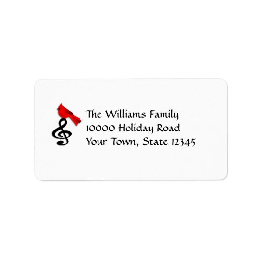 Music & Red Bird medium Mailing Labels (Voorkant)