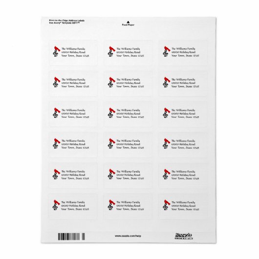 Music & Red Bird medium Mailing Labels (Full Sheet)