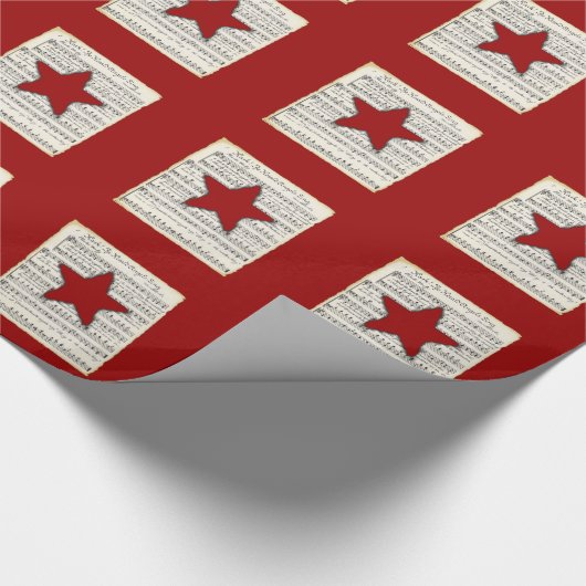  Music Red Star Cadeaupapier (Hoek)