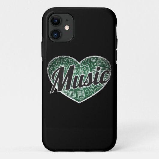 Music Retro Heart Blackboard Love Case-Mate iPhone Case (Achterkant)