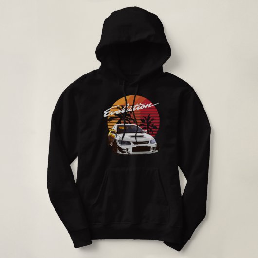 Music  Retro Mitsubishi Evolution Evo Summe Hoodie (Design voorkant)
