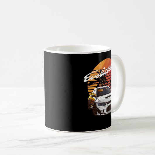 Music  Retro Mitsubishi Evolution Evo Summe Koffiemok (Voorkant rechts)