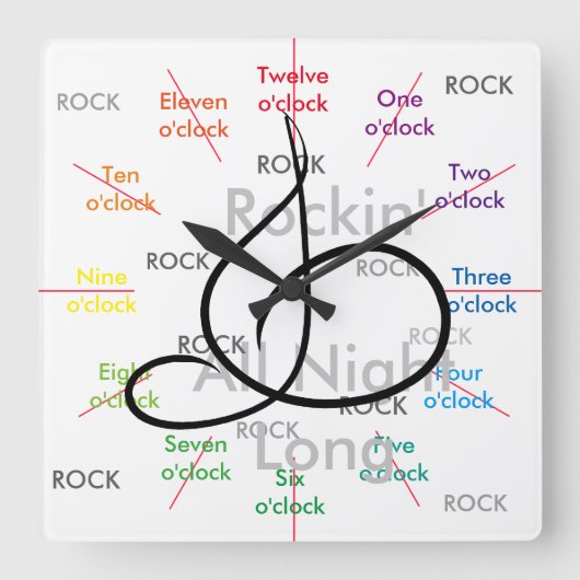 Music Rock N Roll Musicians Gift Cricket Diane Vierkante Klok (Voorkant)