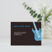 Music Rock Star Bar Mitzvah Reception Kaart (Staand voorkant)