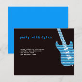 Music Rock Star Bar Mitzvah Reception Kaart (Voorkant / Achterkant)