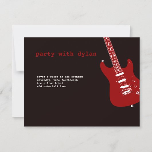 Music Rock Star Bar Mitzvah Reception Kaart (Voorkant)