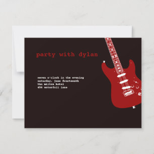 Music Rock Star Bar Mitzvah Reception Kaart