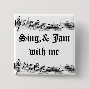 Music Rocks me_ Vierkante Button 5,1 Cm