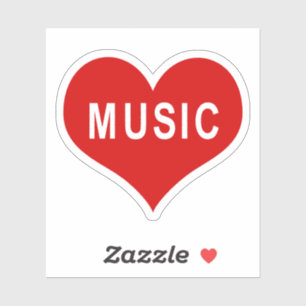 MUSIC Rode Hart Vinyl Sticker