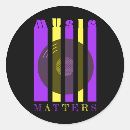 Music S-Sticker Ronde Sticker (Voorkant)