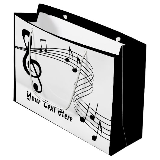 Music Score Large Gift Bag Cadeautasje (Voorkant Gekanteld)