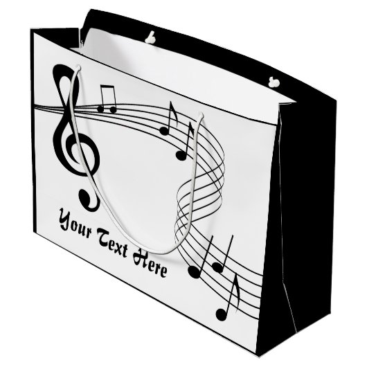 Music Score Large Gift Bag Large Cadeautasje (Achterkant Gekanteld)