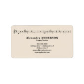 Music Score Return-adreslabel Etiket (Voorkant)