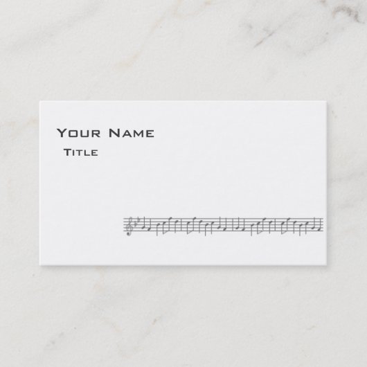Music Score Visitekaartje-White Visitekaartje (Voorkant)