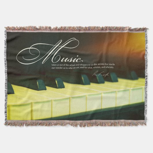 Music Secrets Emerson Quote Piano Deken (Voorkant)