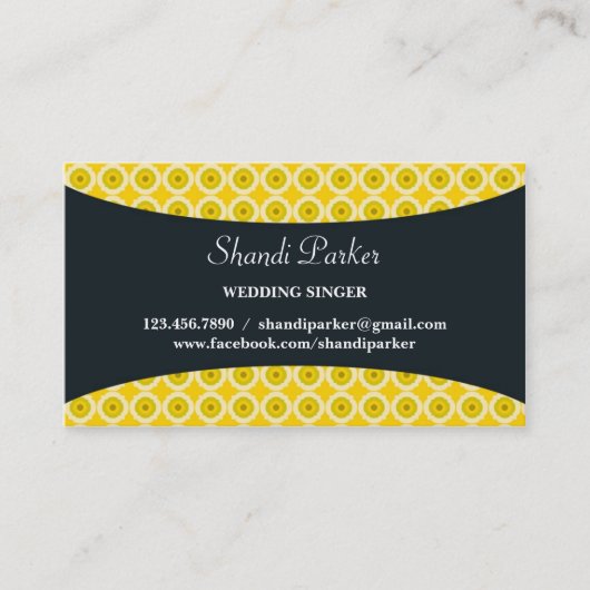 Music Singer Elegant Visitekaartje (Voorkant)