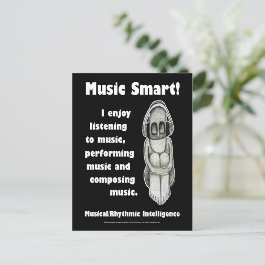 Music Smart - Blank Briefkaart (Staand voorkant)