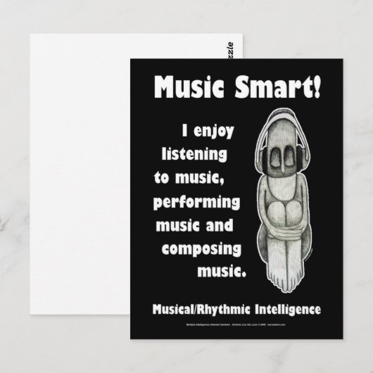 Music Smart - Blank Briefkaart (Voorkant / Achterkant)