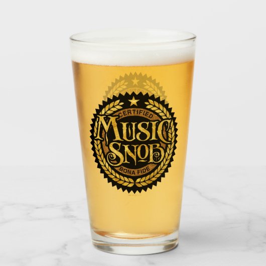 Music Snob - grappige muziekliefhebber Glas (Voorkant gevuld)