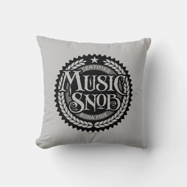 Music Snob - grappige muziekliefhebber Kussen (Voorkant)