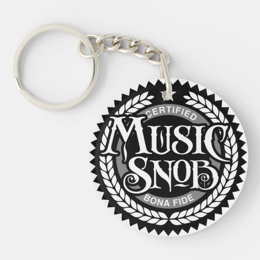 Music Snob - grappige muziekliefhebber Sleutelhanger (Voorkant)
