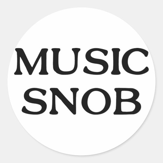 Music Snob Ronde Sticker (Voorkant)