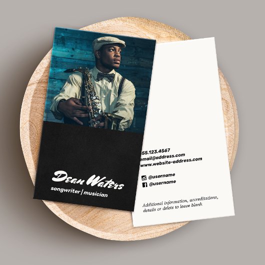 Music Songwriter Foto toevoegen Visitekaartje