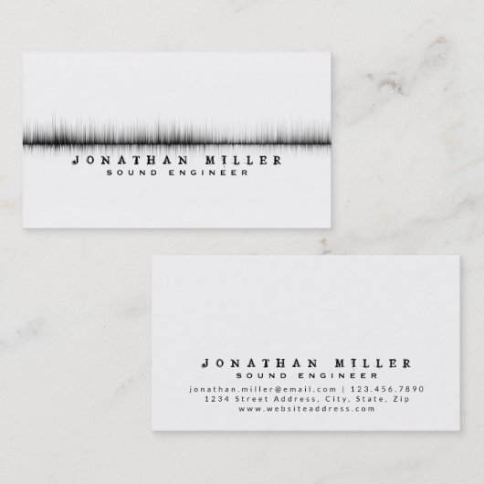 Music Sound Wave | Wit en zwart Visitekaartje (Voorkant / Achterkant)
