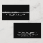 Music Sound Wave | Zwart-wit Visitekaartje (Voorkant / Achterkant)