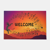 Music Southwestern Kokopelli Sunset Doormat Deurmat (Voorkant)