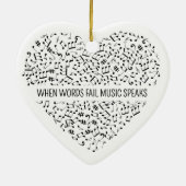 Music Speaks Heart Ceramic Ornament (Achterkant)