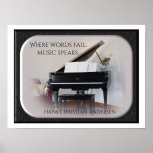 Music Speaks -QuotePrint - Hans Christelijk Anders Poster