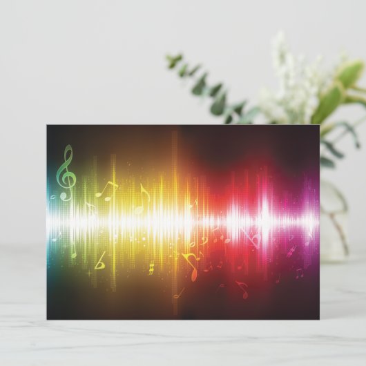 Music Spectrum Soundwave Vibrant Audio Visualizer Kaart (Staand voorkant)